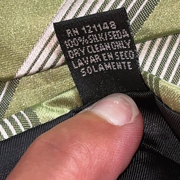 Croft & Barrow Green Striped Silk Tie - Picture 3 of 3